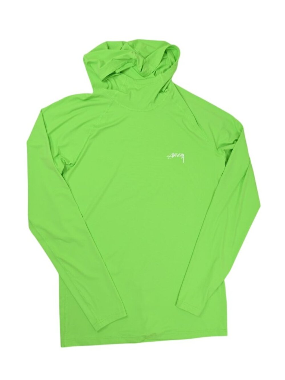 Stussy LS Hooded Rash Guard in Lime